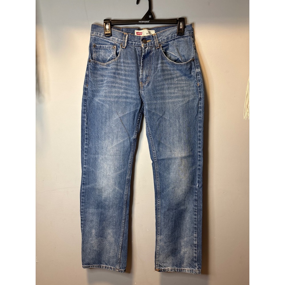 Levis 505 Regular Fit Jeans Blue Denim Straight‎ Leg 27x29 Womens Kids 18 Slim